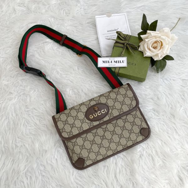 【12期0利率】GUCCI  Supreme虎頭胸包 【99成新】【現金價】 