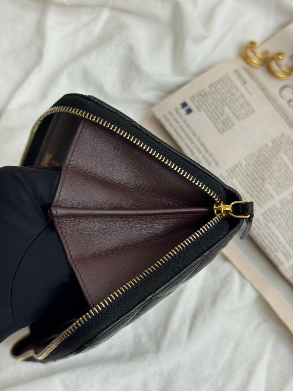 【95成新】CHANEL COCO魚子醬牛皮拉鍊長夾 