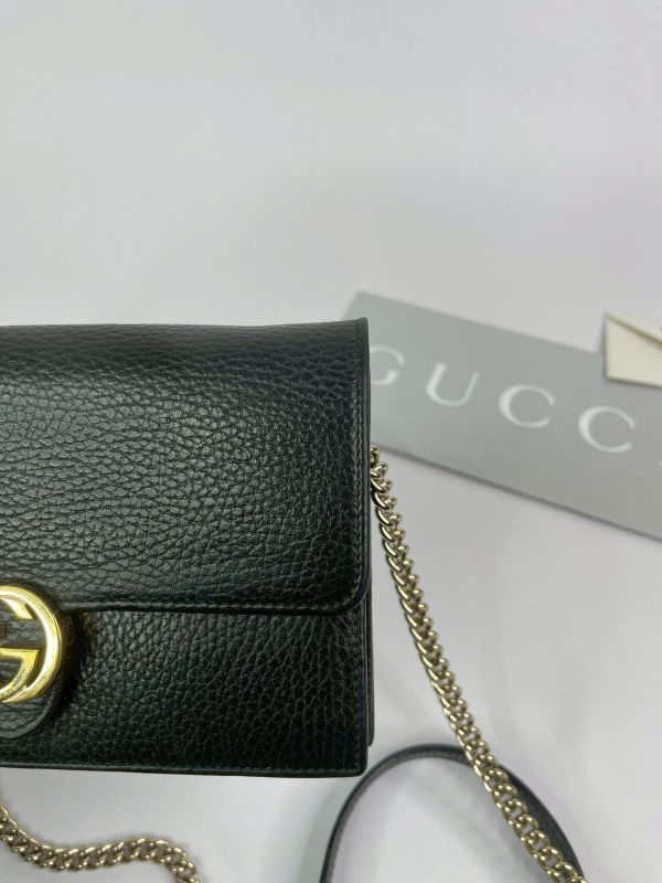 【分期0利率】GUCCI 荔枝皮雙G WOC【85成新】