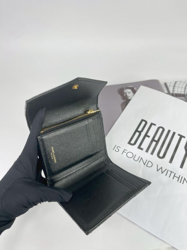 【95成新】YSL 魚子醬三折短夾 
