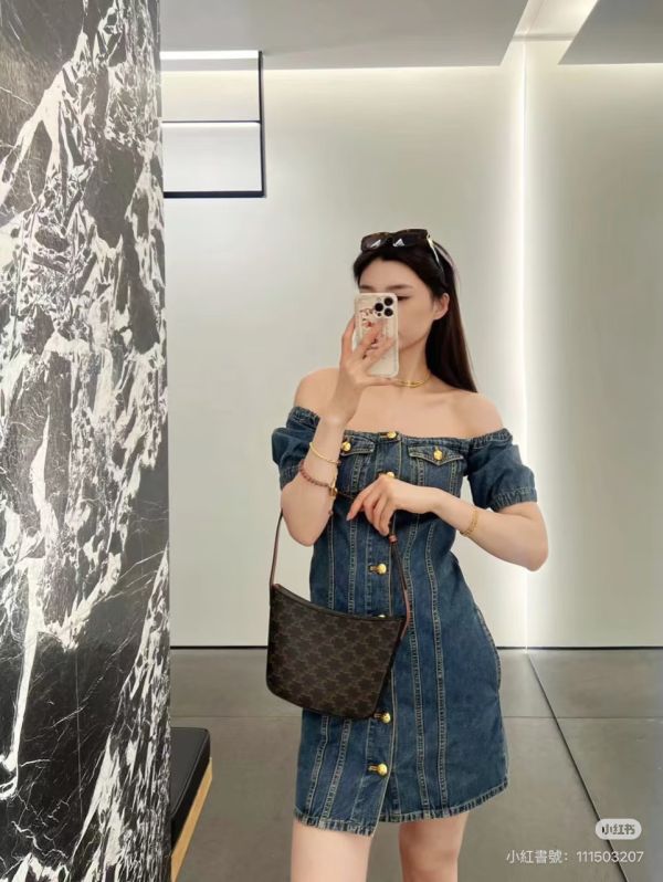 【95成新】CELINE Croque 老花腋下包 