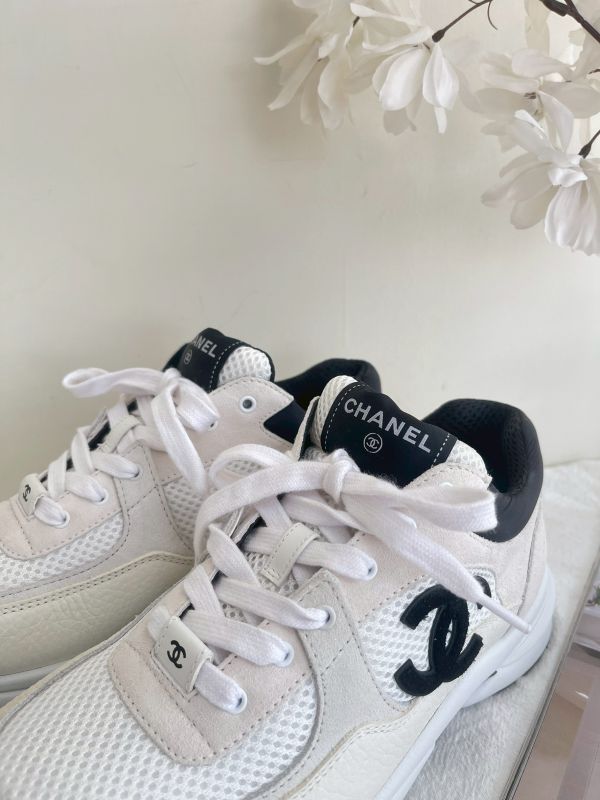 【分期0利率】CHANEL 麂皮拼接網布運動鞋【95成新】 