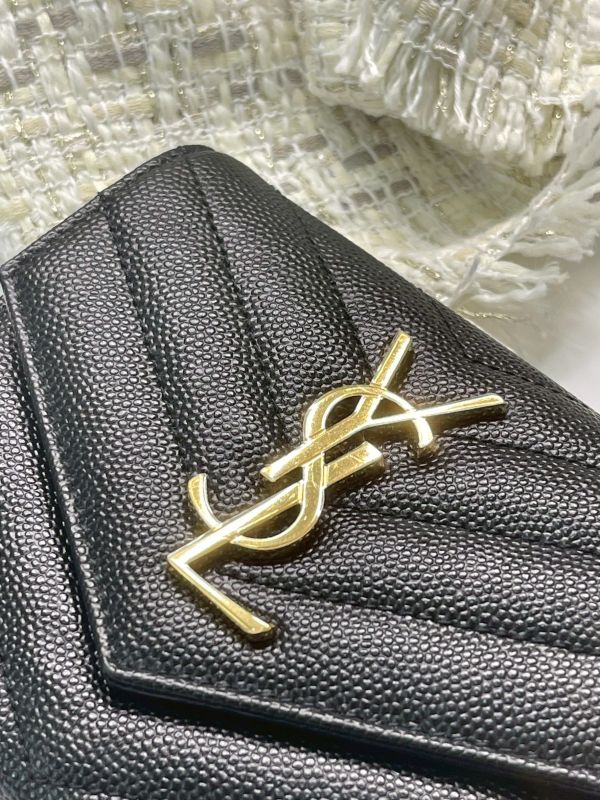 【分期0利率】YSL 魚子醬三折短夾 【9成新】 