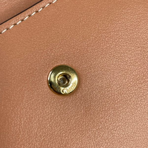 【12期0利率】CHLOE C 拼色光滑小牛皮釦式短夾【95成新】 