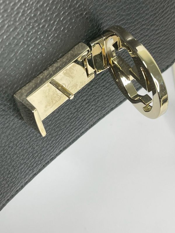 【分期0利率】GUCCI 雙G扣 荔枝牛皮雙層鍊條斜背包【95成】 