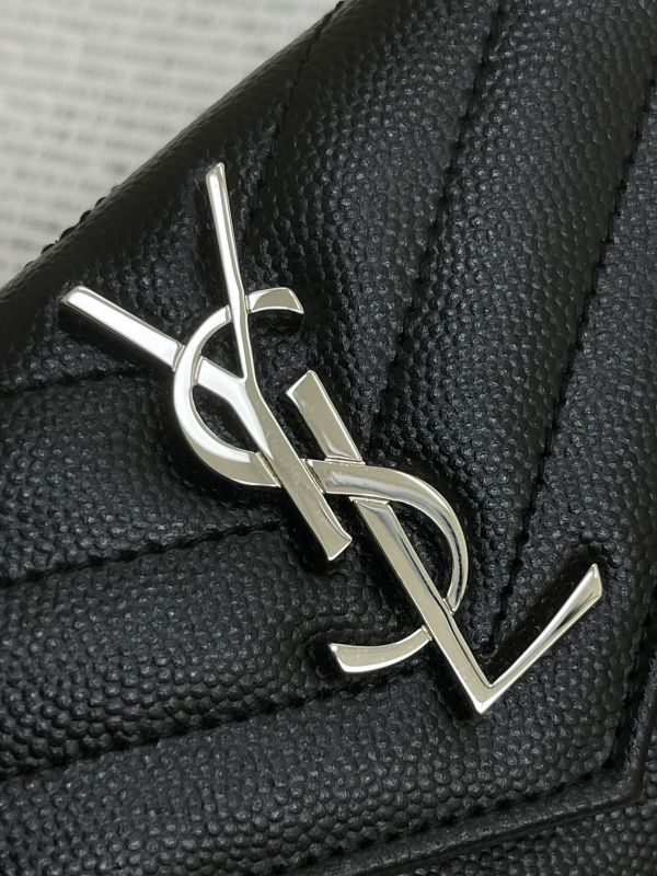 【99成新】YSL 粒面壓紋小型信封錢包 