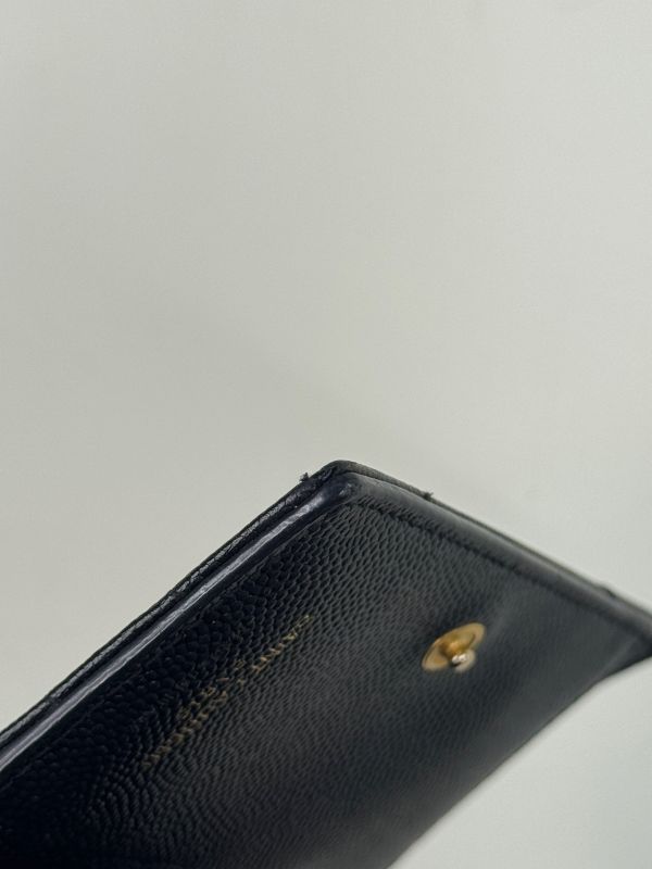 【分期0利率】YSL 魚子醬照片夾層兩折短夾【99成新】 