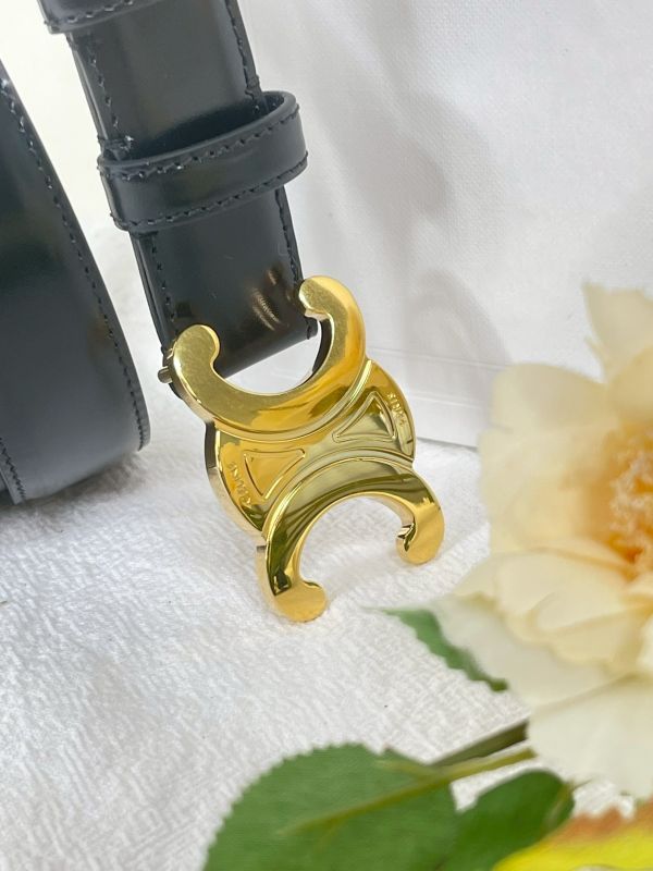 【分期0利率】CELINE 凱旋門皮帶 25MM【9成新】 