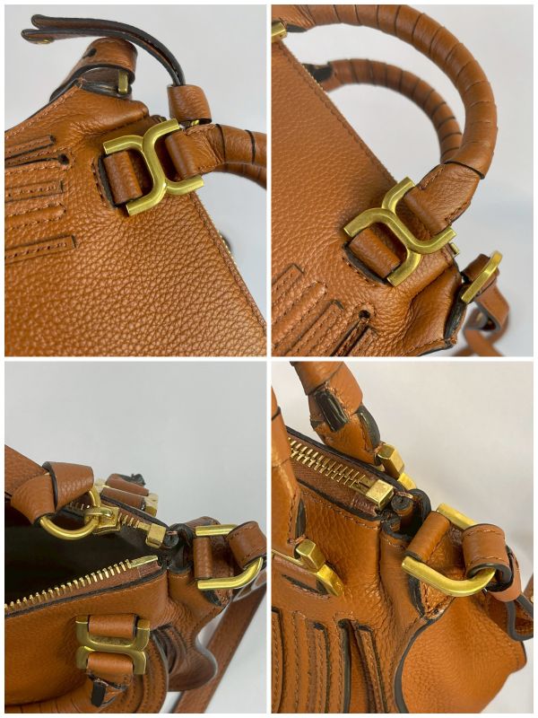 【95成新】CHLOE Marcie 粒面牛皮翻蓋迷你馬鞍斜背包 