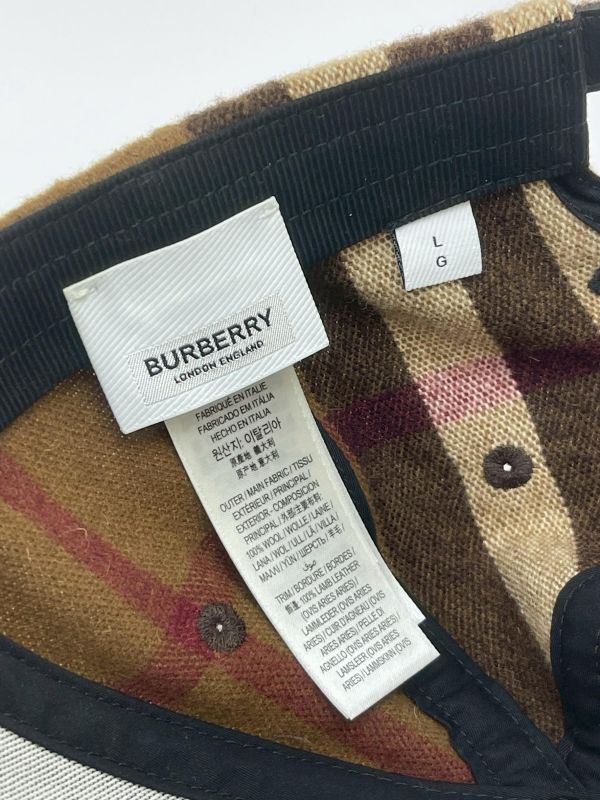 【95成新】BURBERRY 格紋羊毛棒球帽 