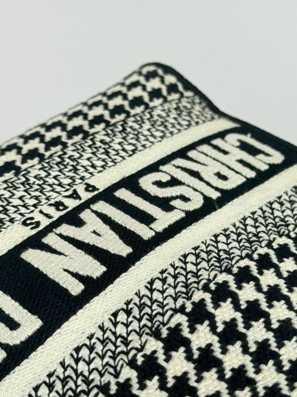 【9成新】DIOR 迷你黛妃包  千鳥格紋刺繡 