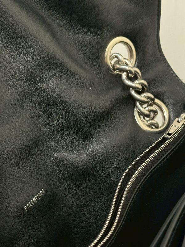 【分期0利率】BALENCIAGA CRUSH 绗縫牛仔沙漏包 中號【99成新】 