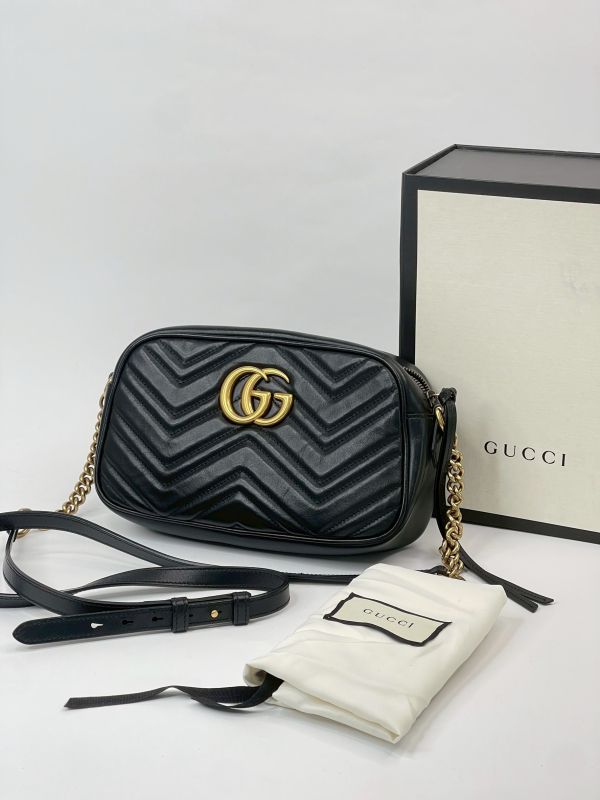 【分期0利率】GUCCI Marmont 相機包黑金【9成新】 