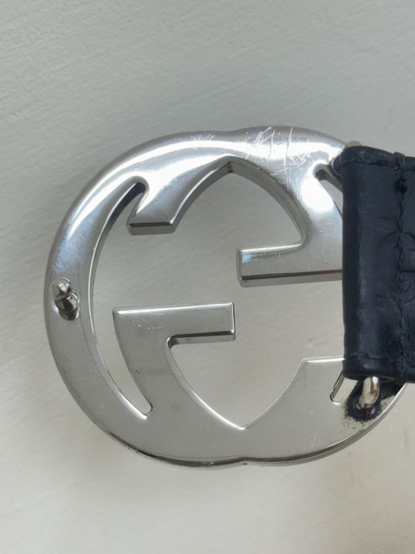 【9成新】GUCCI  Signature皮革皮帶 115CM 