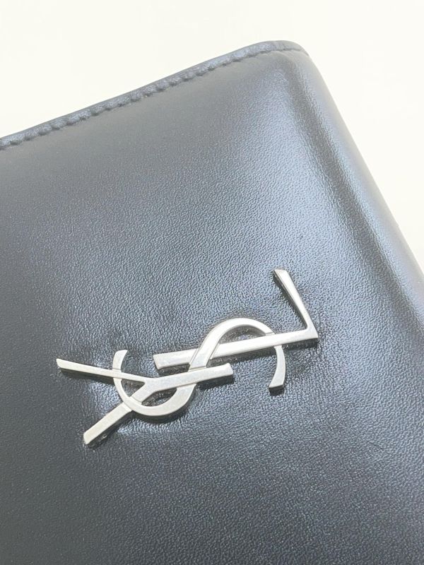 【9成新】YSL 滑面牛皮對折零錢袋短夾 