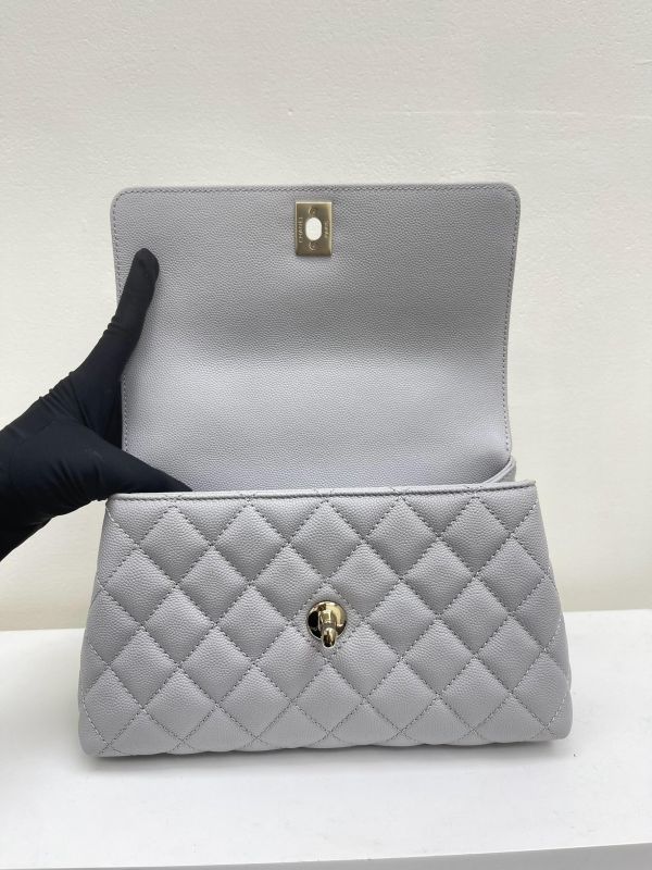 【95成新】CHANEL荔枝牛皮coco handle small 