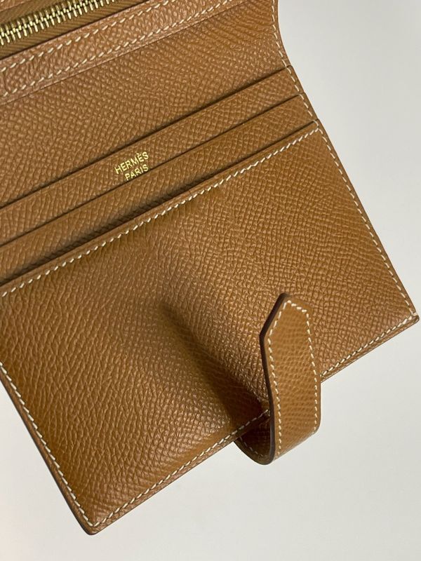 【分期0利率】HERMES  BEARN 金棕金 短夾【95成新】 