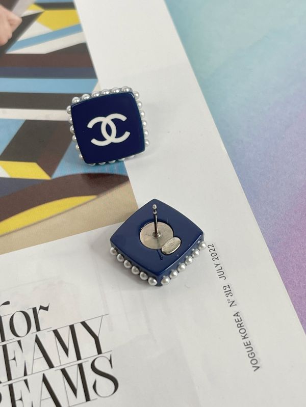 【分期0利率】CHANEL 珍珠鑲邊方形耳環【9成新】 