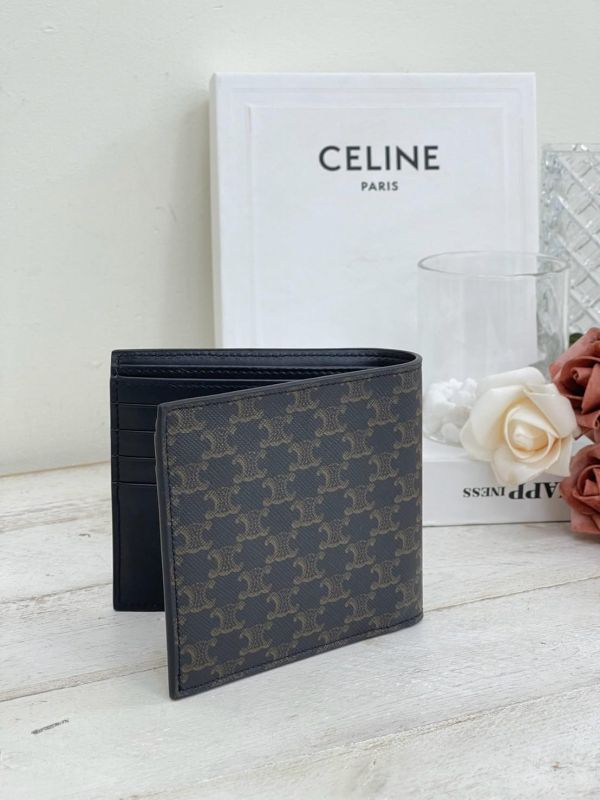【99成新】CELINE 標誌印花對折短夾 