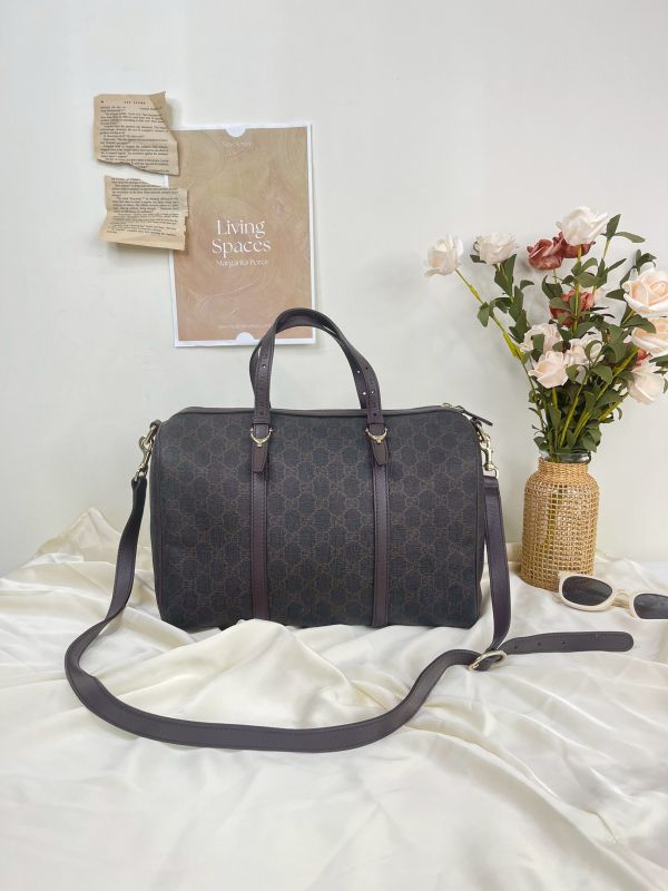 【分期0利率】GUCCI 老款滿版雙G帆布波士頓包【9成新】 