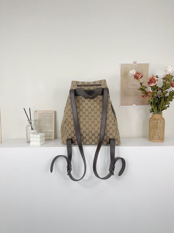 【分期0利率】GUCCI 老花束口水桶後背包【85成新】 