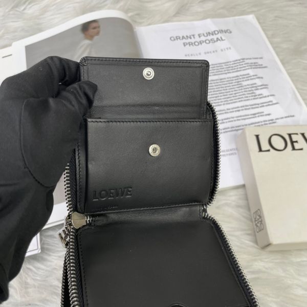 【12期0利率】LOEWE 雙層拉鍊零錢短夾【9成新】 