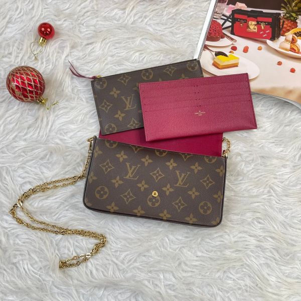 【12期0利率】 LV LV Félicie Pochette 舊款老花三合一 (非絨布內裡)【9成新】 