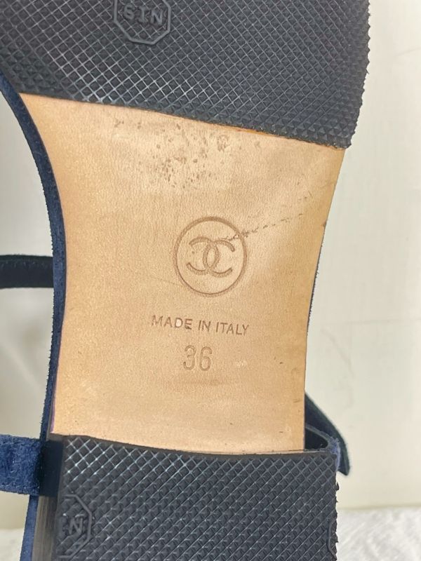 【分期0利率】CHANEL 20P T字金鍊涼鞋【9成新】 