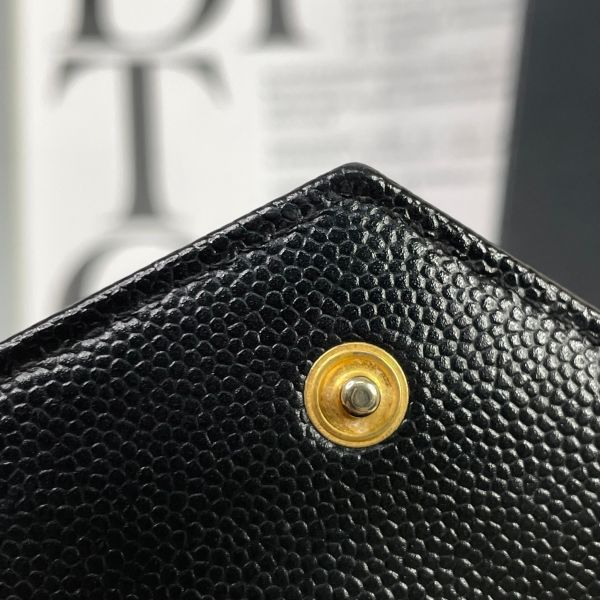 【12期0利率】YSL 粒面壓紋皮革信封卡片夾【9成新】 