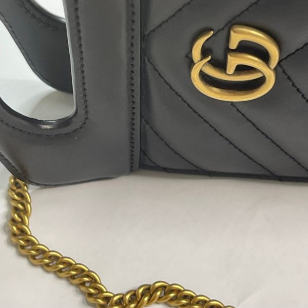 【12期0利率】GUCCI  MARMONT 鏈條手機包【23台灣購證】【99成新】 