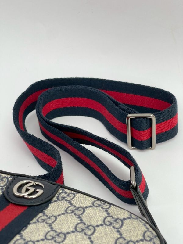 【95成新】GUCCI GG Supreme 帆布印花織帶相機包 