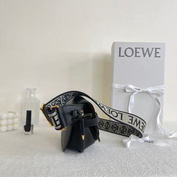 【12期0利率】LOEWE MINI GATE 雙層包 黑【9成新】 