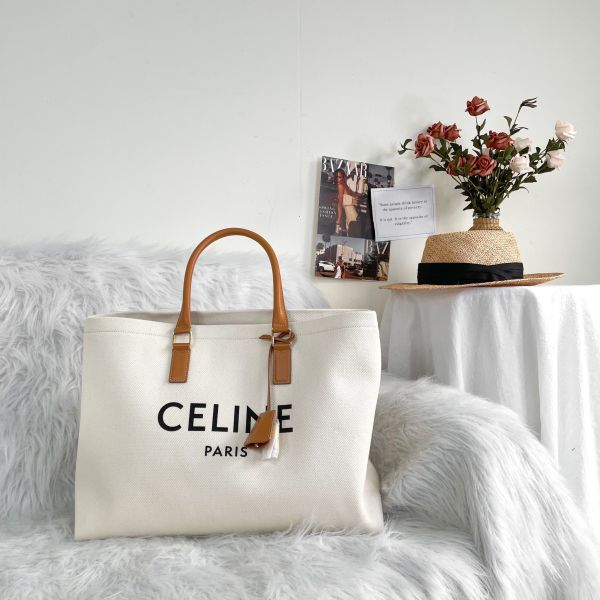 【12期0利率】CELINE二手 CABAS帆布字母托特包 【99成新】 