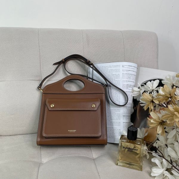 【12期0利率】BURBERRY MINI pocket bag 手提 斜背包 焦糖色【95成新】 