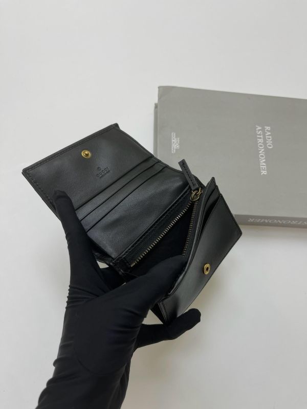 【9成新】GUCCI Marmont 愛心兩摺拉鍊零錢袋短夾 