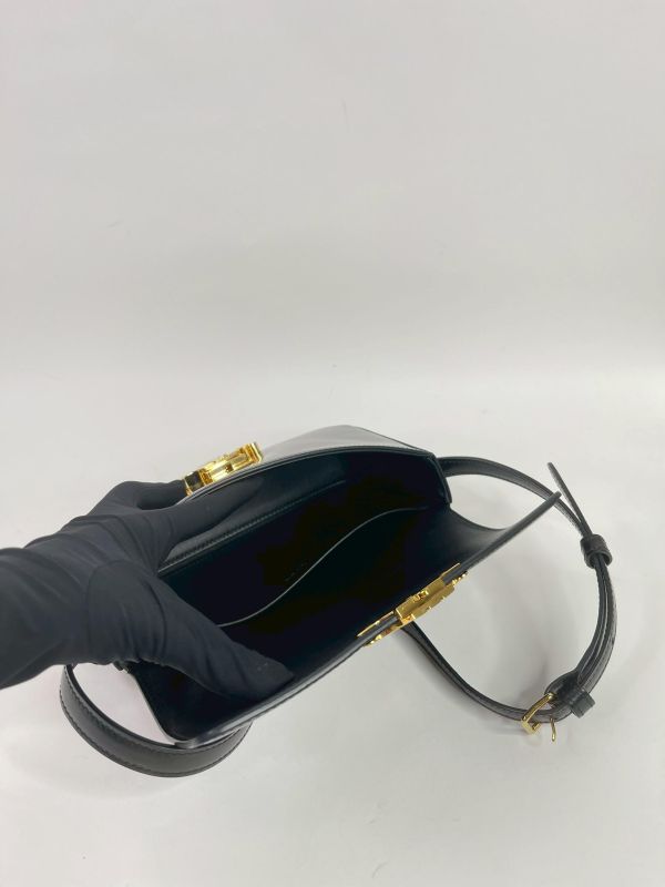 【9成新】CELINE 亮面牛皮革CLAUDE肩揹袋 