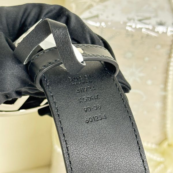 【12期0利率】GUCCI  Signature皮革皮帶 90CM【95成新】 