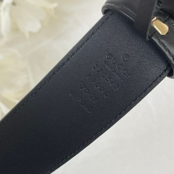 【12期0利率】GUCCI  雙G素面皮帶 3.8公分【88成新】 