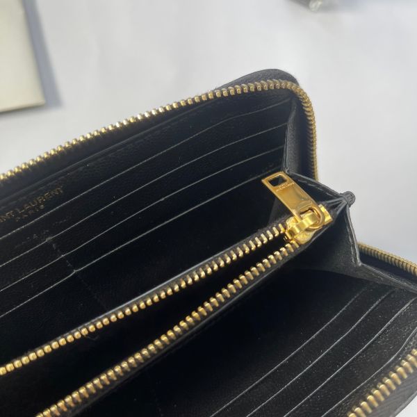 【12期0利率】 YSL魚子醬拉鍊長夾【9成新】 