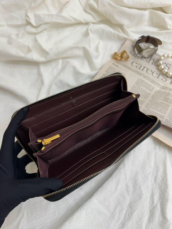 【95成新】CHANEL COCO魚子醬牛皮拉鍊長夾 