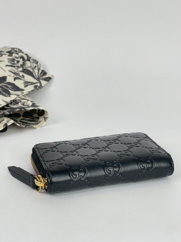 【95成新】GUCCI GG壓紋拉鍊零錢卡包 