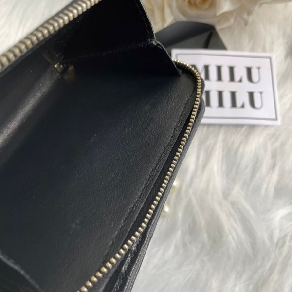 【12期0利率】【二手】YSL 魚子醬衍縫拉鍊對折 6 卡零錢袋短夾 