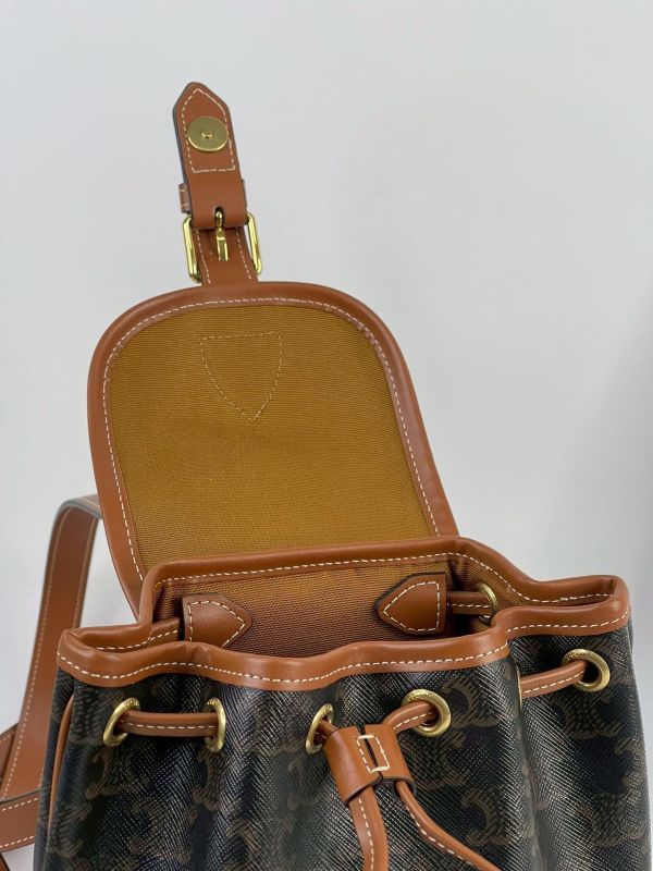【9成新】CELINE Triomphe帆布及小牛皮迷你型FOLCO背包 