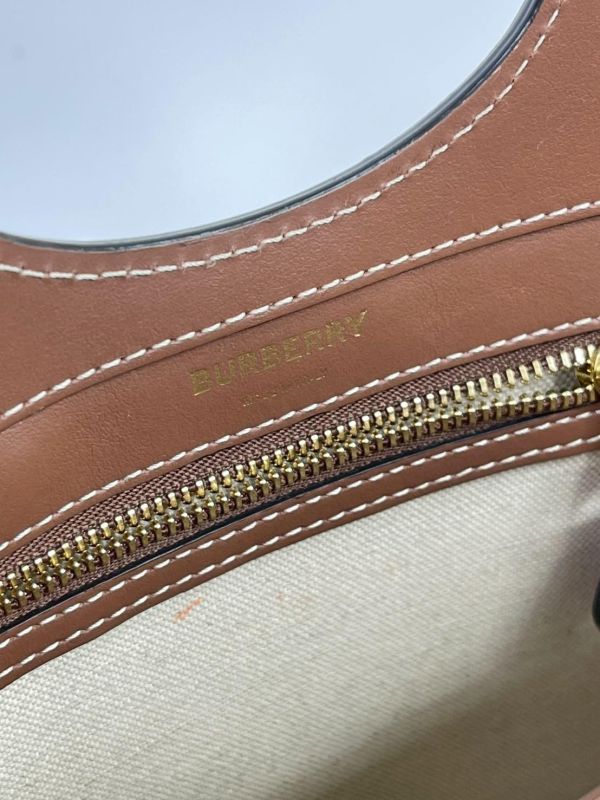 【95成新】BURBERRY 帆布拼皮革口袋包 