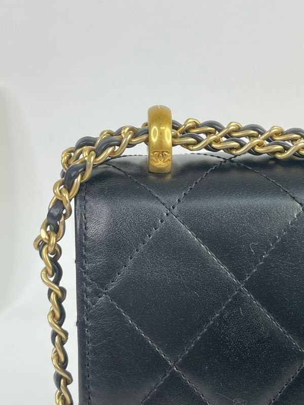 【95成新】CHANEL 雙金球口蓋包 