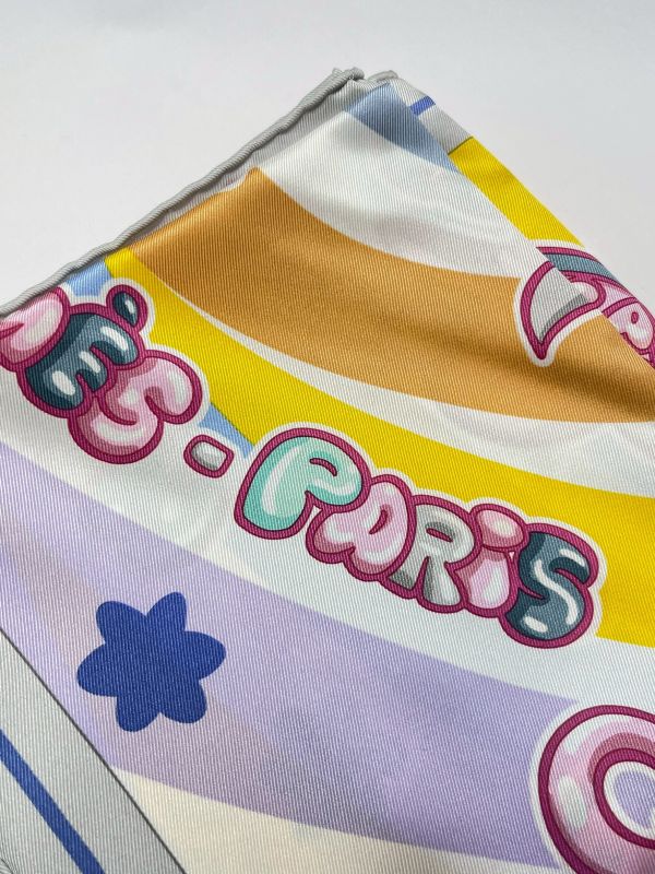 【未使用閒置品】HERMES Candy Libris 70方巾 