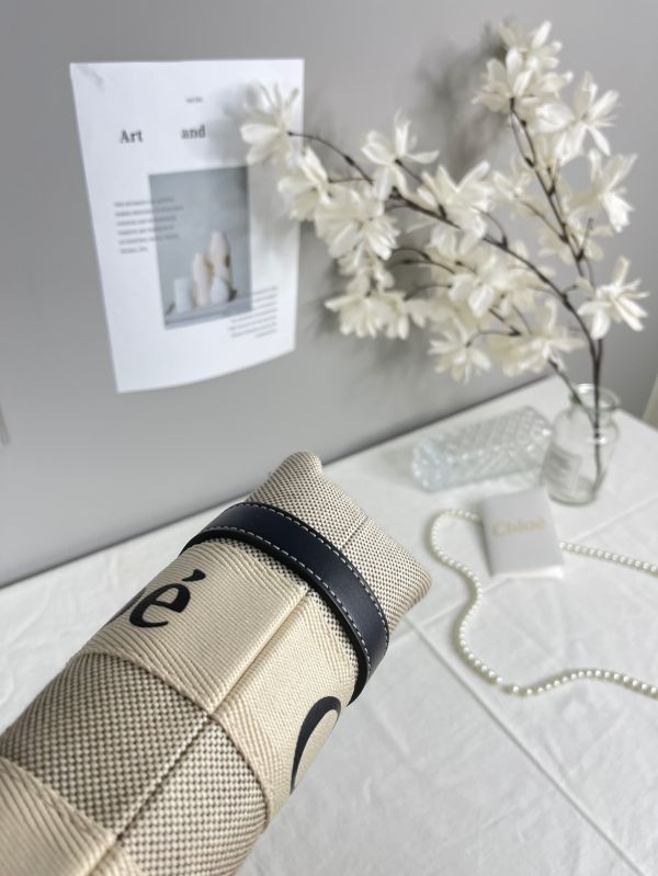 【分期0利率】Chloé 背帶款小號 Woody Tote Bag 深藍色【99成新】 