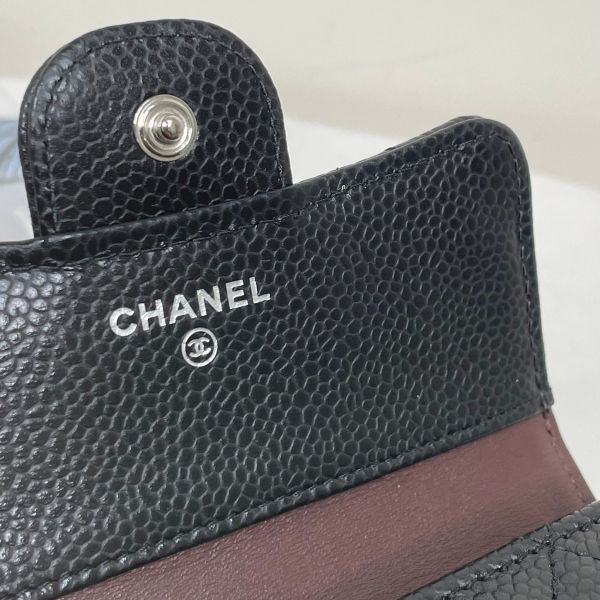 【12期0利率】【全新品】Chanel  COCO 三折短夾 黑銀【現金價41900】 