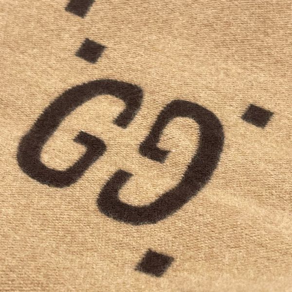 【12期0利率】GUCCI 大G羊毛真絲混紡圍巾【99成新】 