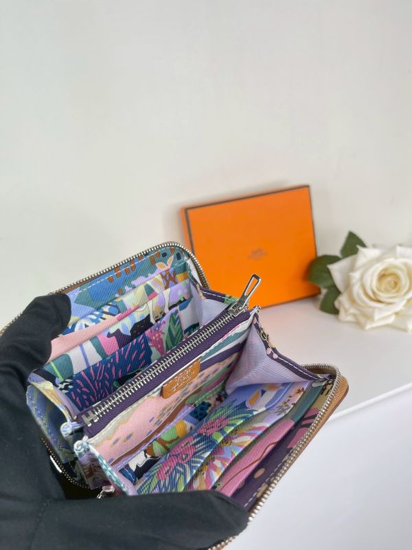 【分期0利率】HERMES 絲巾短夾 金棕色【未使用閒置品】